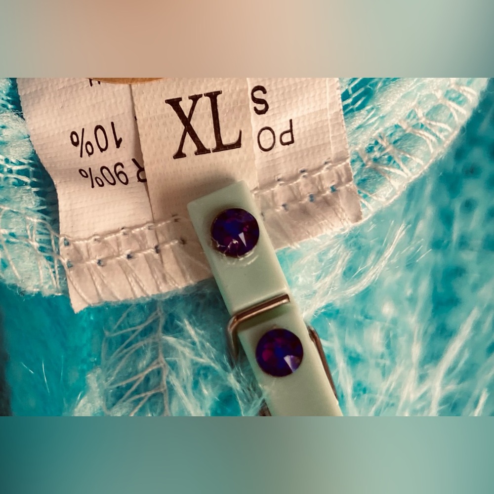 NWOT Sz-XL Girls Soft & Fuzzy w/Pockets House Coat/Day Robe, Bright Blue/Green - Picture 12 of 16